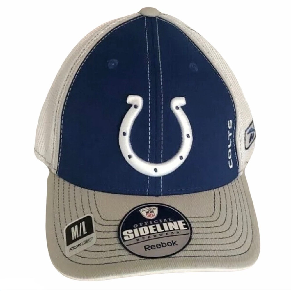 Indianapolis Colts Hat Reebok Mesh Trucker Hat Size Medium/Large